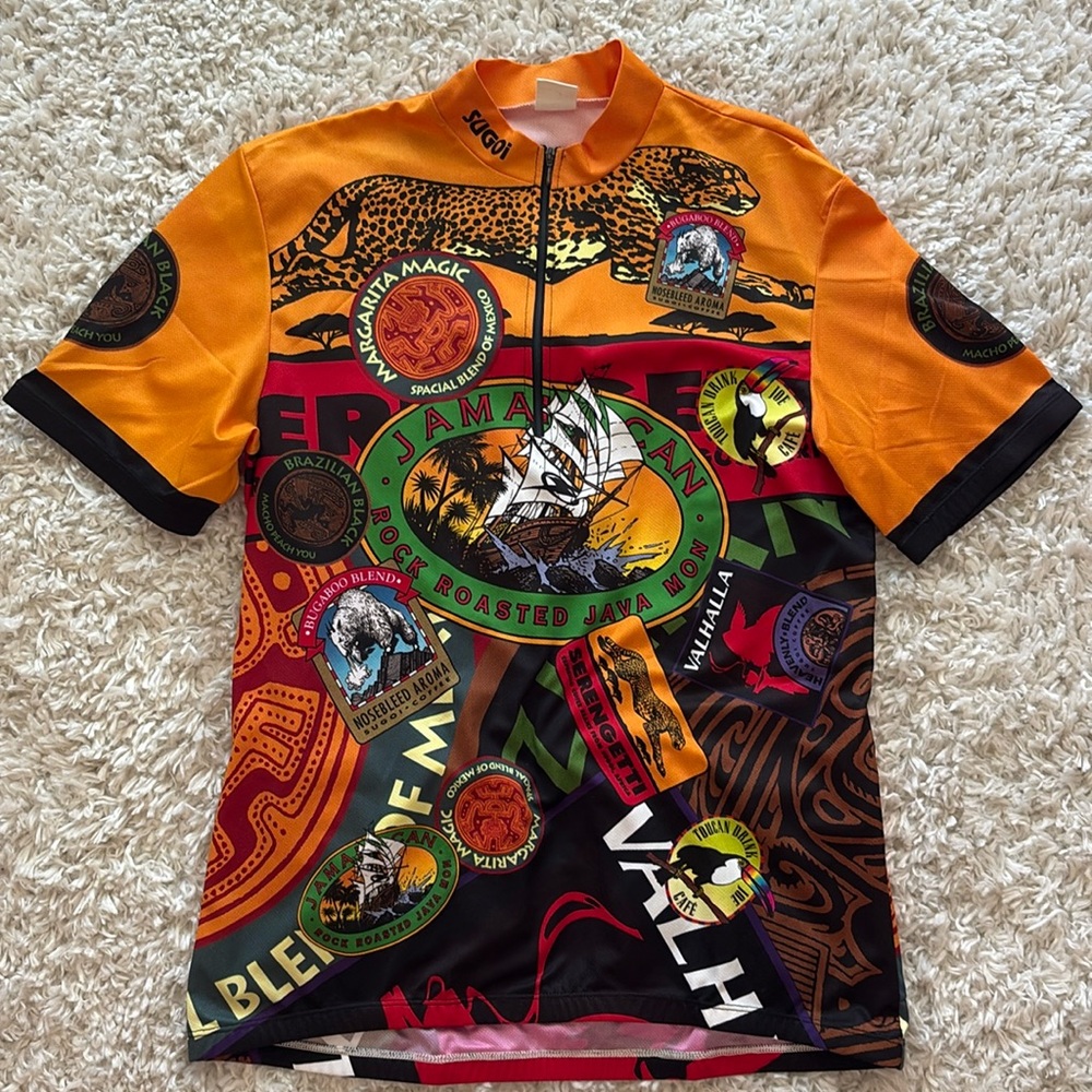 Sugio Men’s Xl Cycling Shirt Jamaica, Mexico, Tropical Animals